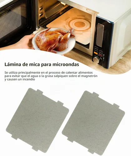 Vista 3 de 2 piezas de cubierta de guía de ondas, hoja de mica universal para horno microondas, corte a medida, 108 mm x 99 mm 4.252 inX3.898 in-2 piezas