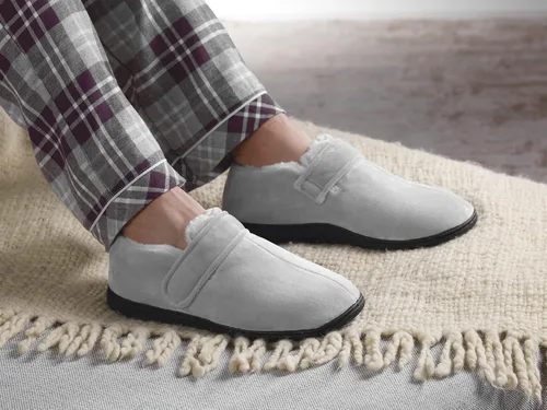 Vista 3 de Zapatillas de casa con forro polar de espuma viscoelástica para hombres mayores