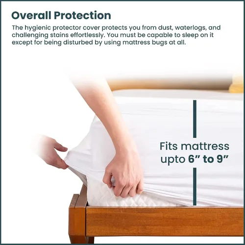 Vista 7 de Greaton, Funda protectora de colchón ultra suave con cremallera, impermeable, transpirable y silenciosa, se adapta a colchones de 6 a 9 pulgadas