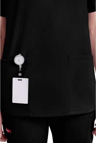 Vista 3 de Dickies EDS Signature - Camiseta quirúrgica para mujer, cuello en V, ajuste Negro