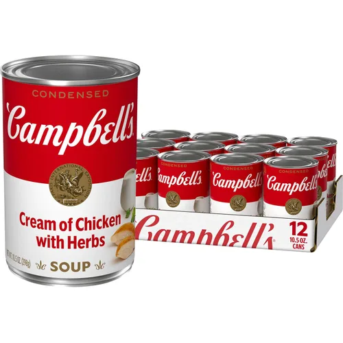 Vista 10 de Campbell's Sopa Condensada Crema de Champiñones con Ajo Asado, Lata de 10.5 Onzas