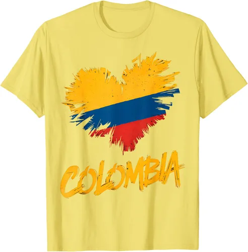 Vista 35 de Camiseta con la bandera del corazón de Colombia