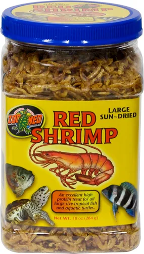 Vista 4 de Zoo Med Alimento grande para tortugas acuáticas de camarones rojos secados al sol, 0.5 oz.