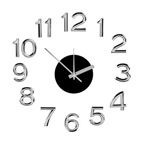 Vista 2 de Reloj de Pared Gift Decor Blanco Plateado ABS EVA Ø 35 cm Pegatina (6 Unidades)