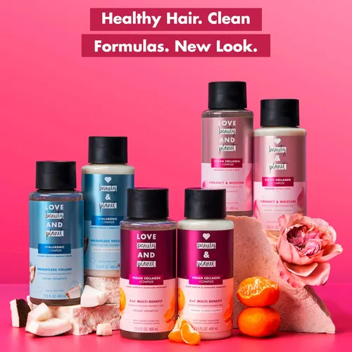 Vista 5 de Love Beauty and Planet Champú y acondicionador Murumuru Butter & Rose 2 unidades para cabello teñido champú y acondicionador sin silicona, sin