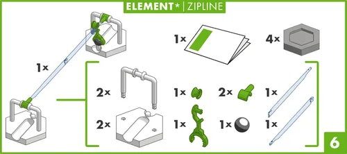 Vista 8 de Ravensburger GraviTrax Element Zipline. Se puede combinar con todas las líneas de productos GraviTrax y juguetes de construcción para niños a partir