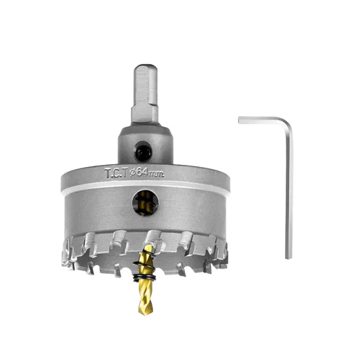 Vista 52 de SALI Kit de sierra perforadora TCT de 1 pulgada (1.024 in) con punta de carburo de tungsteno con broca piloto chapada en titanio para metal, acero