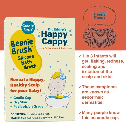 Vista 4 de Happy Cappy Cepillo para gorro, cepillo de cuna para bebés, cuidado