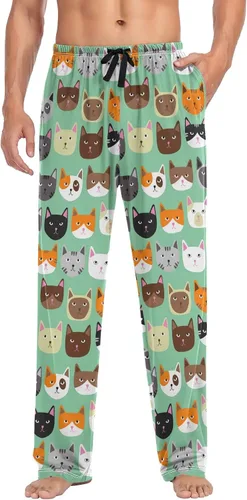 Vista 4 de Cute Pajama Pants Mens Lounge Pants Super Soft Men Pajama Bottoms with Pockets Drawstring