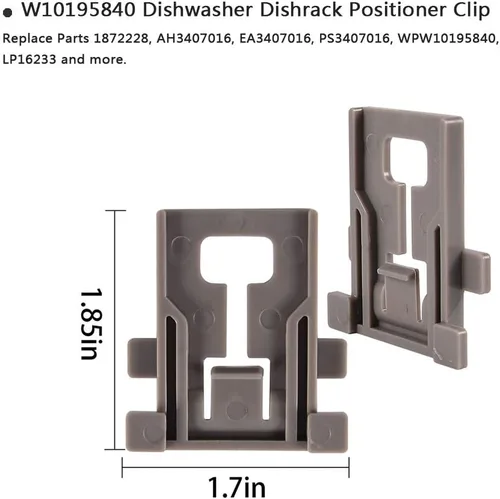 Vista 6 de Piezas de estante superior para lavavajillas W10350376 y W10195840 y W10195839 para lavavajillas Kenmore Elite 665, lavavajillas Whirlpool