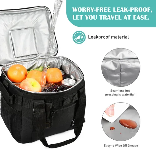 Vista 4 de Tirrinia Bolsa térmica grande aislada – Caja térmica a prueba de fugas para exteriores para mujeres y hombres – Bolsa de congelador portátil