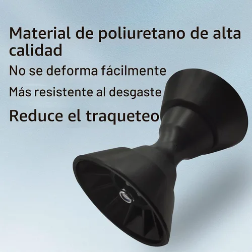 Vista 6 de Ensamblaje de rodillo de campana de arco de remolque de barco de 4 pulgadas con eje de 1/2 pulgada para soporte de 4 pulgadas, poliuretano Negro