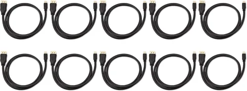 Vista 6 de Amazon Basics Cable 4K Mini DisplayPort a DisplayPort, 3 pies (paquete de 10), color negro