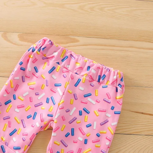 Vista 5 de Conjunto de ropa de cumpleaños para bebé niña pequeña, camiseta de manga larga, pantalones de campana, diadema