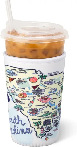Vista 10 de Swig Life Funda Mediana para Taza de Café Helado Coolie, Funda Aislante de Taza de Café Helado Estándar de 22oz con Asa, Funda Aislante de Neopreno