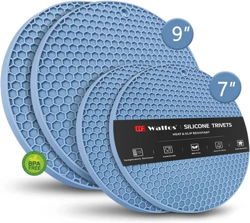 Vista 31 de Walfos Salvamanteles grandes de silicona de 16 x 12 pulgadas, salvamanteles para ollas y sartenes calientes, resistentes al calor, almohadillas