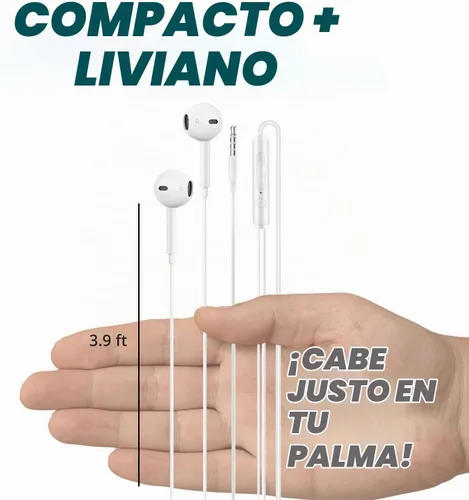 Vista 7 de Auriculares con cable con micrófono, auriculares intrauditivos de 0.138 in con control de volumen en línea, auriculares enchufables para portátiles