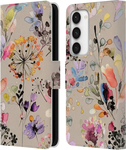 Vista 283 de Head Case Designs Officially Licensed Ninola Beige Wild Grasses Leather Wallet Case Compatible with Samsung Galaxy A07 4G