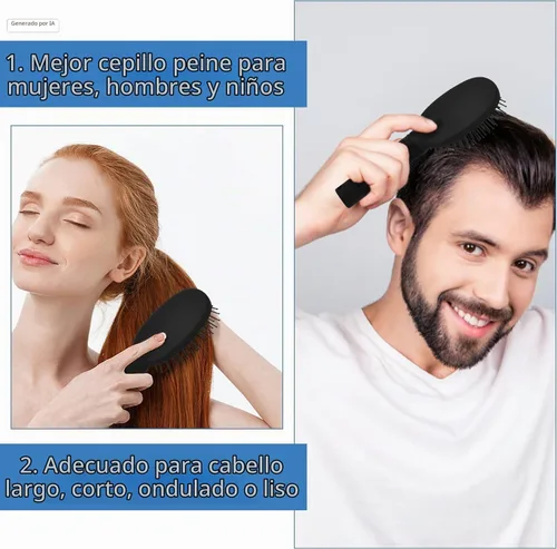Vista 6 de Cepillo de pelo seguro para desviar para ocultar dinero, efectivo, joyas, mini llaves, contenedor seguro para la playa, peine de pelo real para Negro