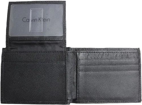Vista 2 de Calvin Klein para hombre Passcase de piel Bifold Wallet Black talla única Pebble