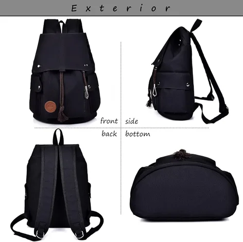Vista 3 de FSDWG mochila de moda popular casual rack de gran capacidad L Negro