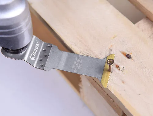 Vista 4 de EZARC 6 cuchillas oscilantes de titanio multiherramienta de corte largo y estándar, corte rápido para madera, metal y material duro