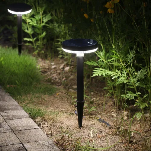 Vista 6 de DAWALIGHT Juego de 4 estacas de luces solares para jardín, impermeables, IP65, luces LED para camino, para exteriores, 3000 K, luz blanca cálida