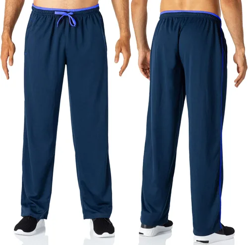 Vista 2 de Butrends Pantalones deportivos de malla para hombre con cordón en la cintura elástica, pantalones deportivos con parte inferior abierta