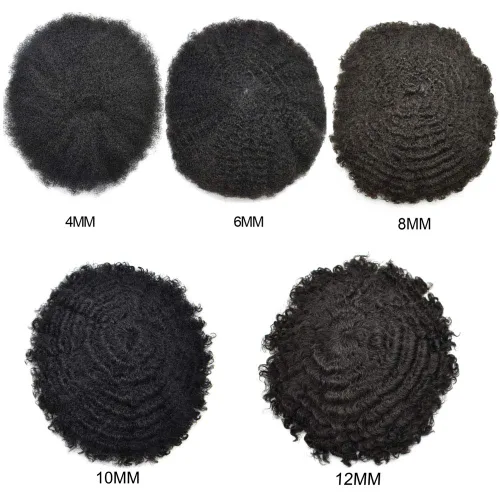 Vista 5 de LYRICAL HAIR Completo encaje francés Afro Toupee para hombres negros cabello humano brasileño todo encaje afroamericano rizado sistema de reemplazo