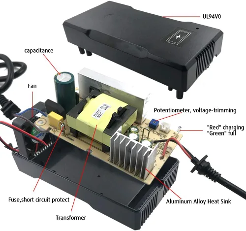Vista 6 de Cargador de batería de 42V 5A para Segway Ninebot Max 36V Batería de litio Conector de 0.315 in