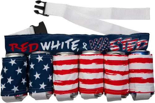 Vista 8 de Novedad USA Americana - Cinturón temático para sostener bebidas, cerveza