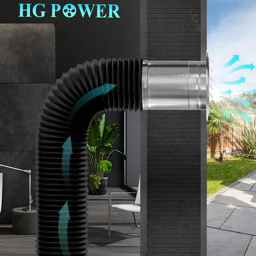 Vista 6 de Rejillas de Ventilación de Sofito de Acero Inoxidable de 6 Pulgadas, HG Power Cubierta de Ventilación Redonda con Malla de Pantalla, Campana