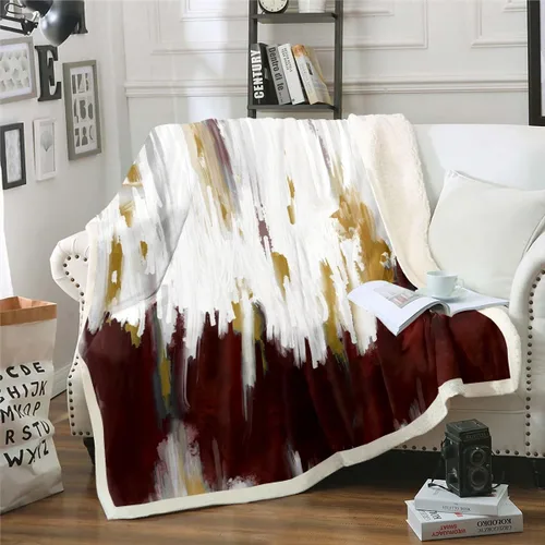 Vista 13 de Erosebridal Manta de sherpa moderna para niños y adolescentes, color naranja, verde azulado, negro, manta para silla, manta de forro polar con rayas