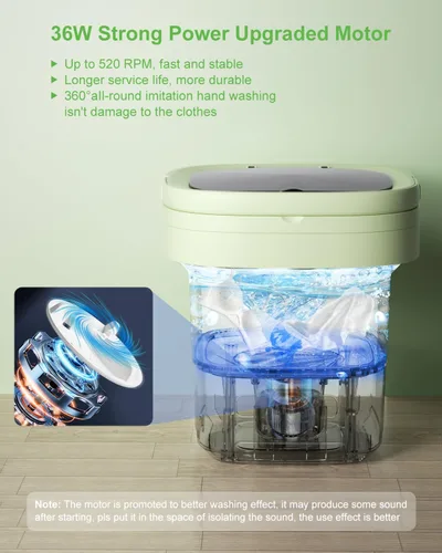Vista 3 de Portable Washing Machine, 16L Upgraded Capacity Mini Washer Compact Deep Cleans Underwear,Baby Clothes,Small Clothes Lightweight for