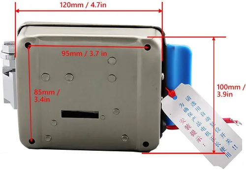 Vista 6 de Cerradura electrónica eléctrica para puerta, 6 llaves punteadas computarizadas, CC de 12 V, acero inoxidable, E-lock, soporte de puerta de metal