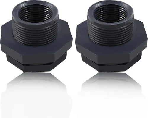 Vista 5 de Juego de 2 accesorios de PVC de 1 pulgada Barriles de lluvia, acuarios, gris oscuro