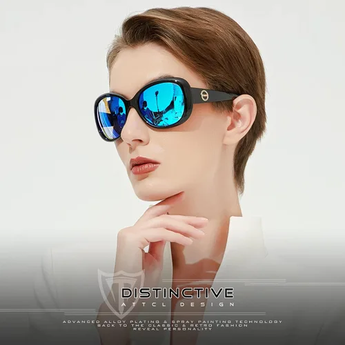 Vista 2 de ATTCL Lentes de sol polarizados clásicos para mujer, lentes de sol de gran tamaño con protección UV