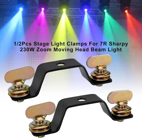 Vista 3 de 1 par de abrazaderas de luz de escenario para 7R Sharpy 230W Zoom Luz de haz de cabeza móvil