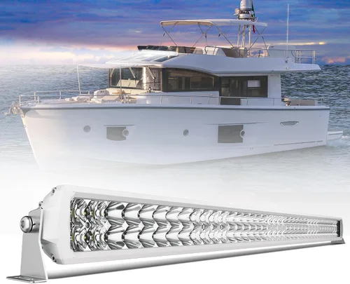 Vista 20 de Barra de luz LED de 12 pulgadas EK ENNOKING de doble fila, foco marino blanco, alta luminosidad, 100 W, luz LED de haz puntual y de inundación, luz