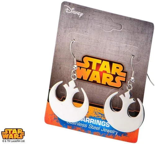 Vista 3 de Pendientes colgantes de acero inoxidable para mujer, símbolo imperial de Star Wars