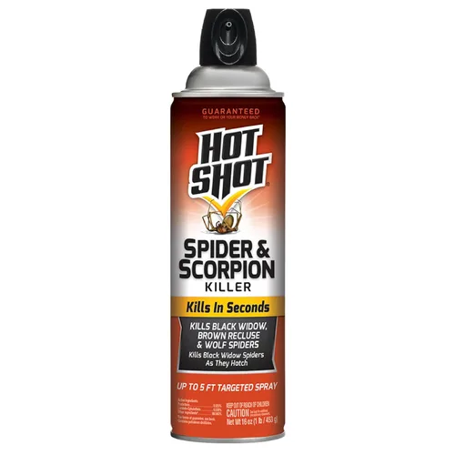 Vista 11 de Hot Shot Spider & Scorpion Killer (Aerosol), mata arañas grandes y escorpiones en segundos, incluyendo viuda negra, reclusa marrón y arañas lobo, 16