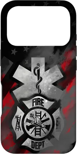 Vista 30 de EMT EMS Firefighter Red Smoke Line USA American Flag Case for iPhone 17