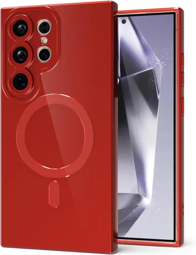 Vista 17 de Svanove Funda magnética de silicona para Samsung Galaxy S22, compatible con Magsafe, bonita funda para mujer, goma de gelatina brillante delgada