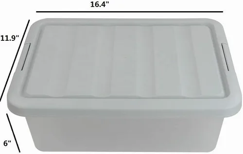 Vista 3 de Caja de almacenamiento de plástico de 14 cuartos de galón, contenedor de almacenamiento transparente con tapa, 2 paquetes