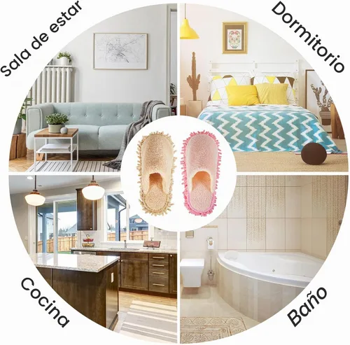 Vista 7 de Jecery 2 pares de pantuflas de microfibra para limpieza de suelos de chenilla, limpiadores de tabla base, herramientas de limpieza para el hogar