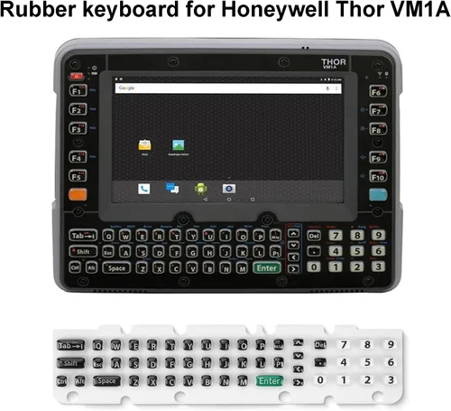 Vista 5 de Teclado de goma (51 teclas) para computadora montada en vehículo Honeywell Thor VM1A, reemplazo de teclado, soporte para computadora