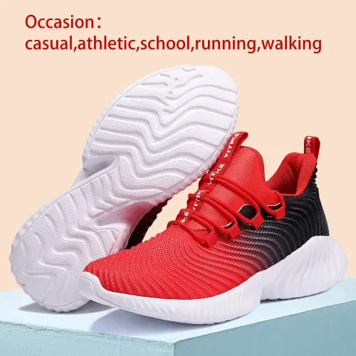 Vista 5 de VITUOFLY - Tenis de entrenamiento, para interiores y exteriores, con malla, para correr y fitness, livianos, deportivos, para niños pequeños