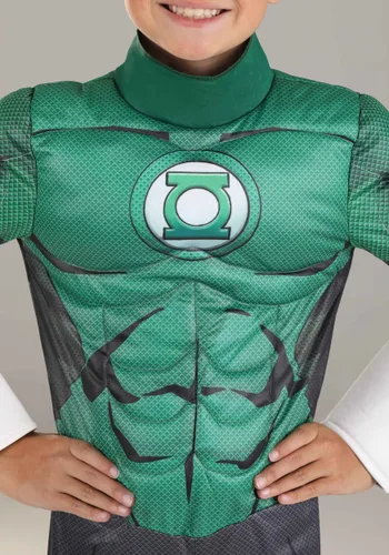 Vista 3 de Disfraz Deluxe de Linterna Verde para Niños Multicolor
