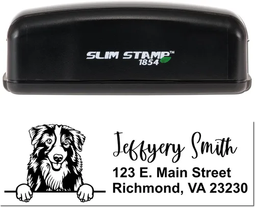 Vista 90 de American Bulldog Stamp Duo, Custom Return Address for Dog Lovers, Personalized Mail Mark for Letters and Cards