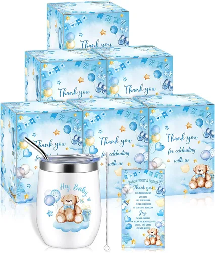Vista 8 de Hoolerry Juego de 6 tazas para baby shower, vaso de acero inoxidable de 12